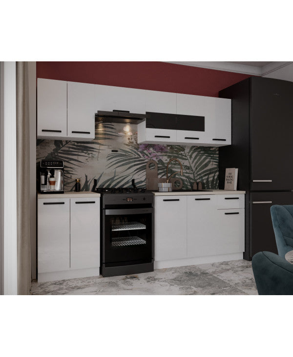 Bucatarie Daria, 240x60x200cm, Alb