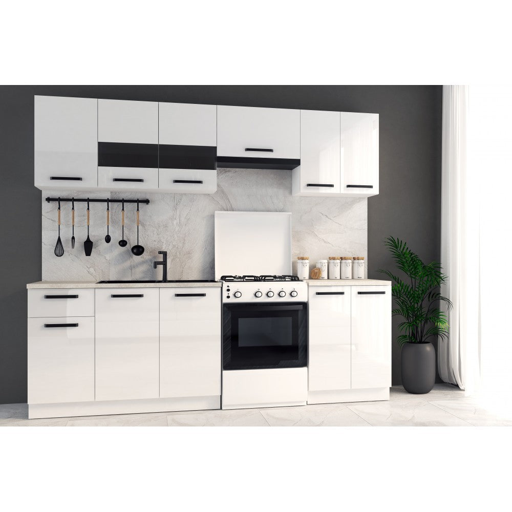 Bucatarie Daria, 240x60x200cm, Alb