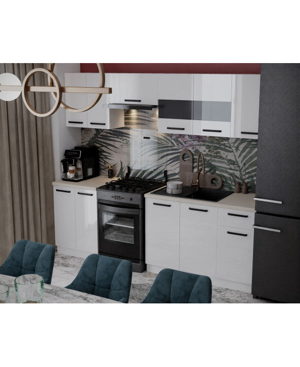 Bucatarie Daria, 240x60x200cm, Alb