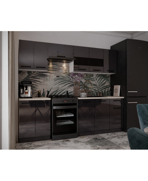 Bucatarie Daria, 240x60x200cm, Antracit