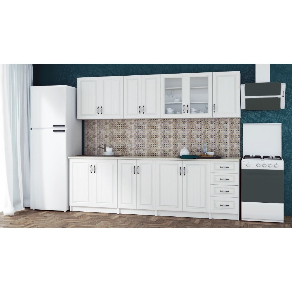 Bucatarie Provence RO 2.6m MDF, Alb