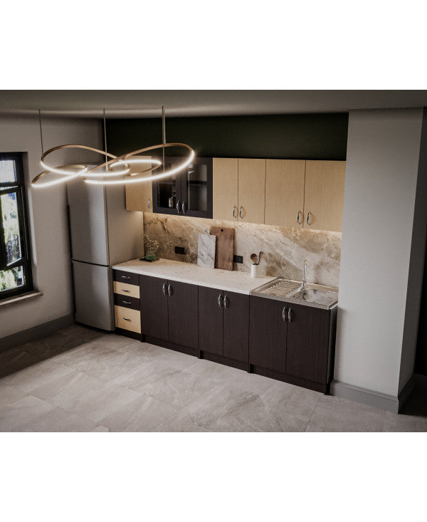 Bucatarie Venus ro 2.6m wenge+mesteacan