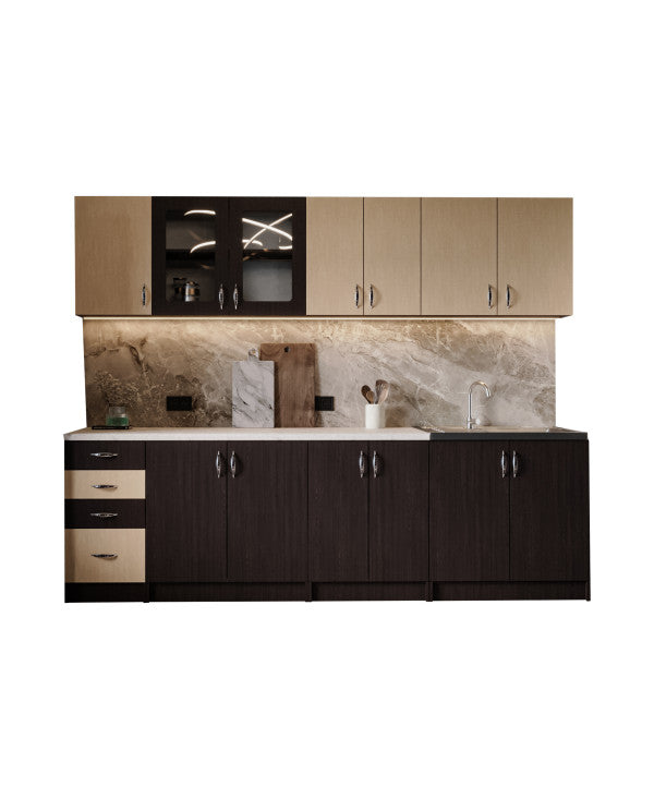 Bucatarie Venus ro 2.6m wenge+mesteacan