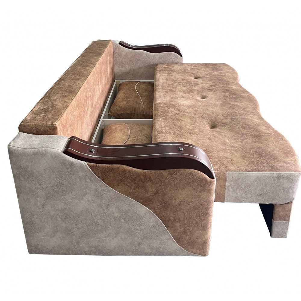 CANAPEA EXTENSIBILA SIMONA 225x74x100 CM, BEJ, CREM