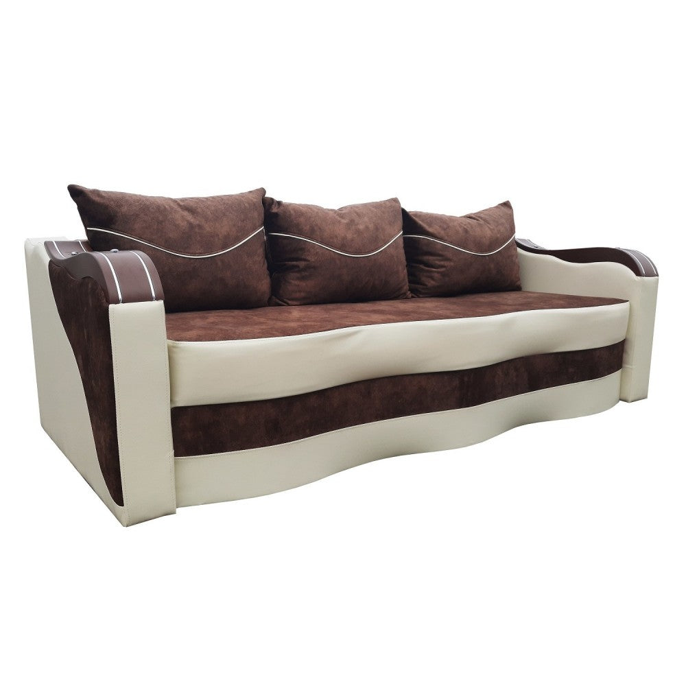 CANAPEA EXTENSIBILA SIMONA 225X74X100 Cm, MARO, CREM