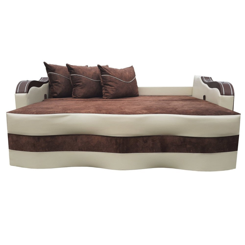 CANAPEA EXTENSIBILA SIMONA 225X74X100 Cm, MARO, CREM