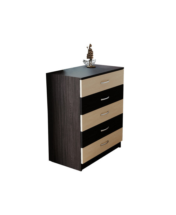Comoda 5 sertare wenge+mesteacan