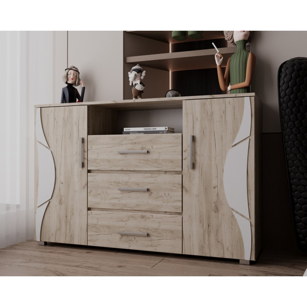 Comoda Laguna RO, 135x40x84 cm, Stejar K002