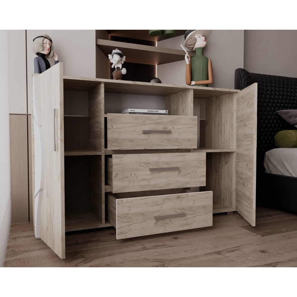 Comoda Laguna RO, 135x40x84 cm, Stejar K002