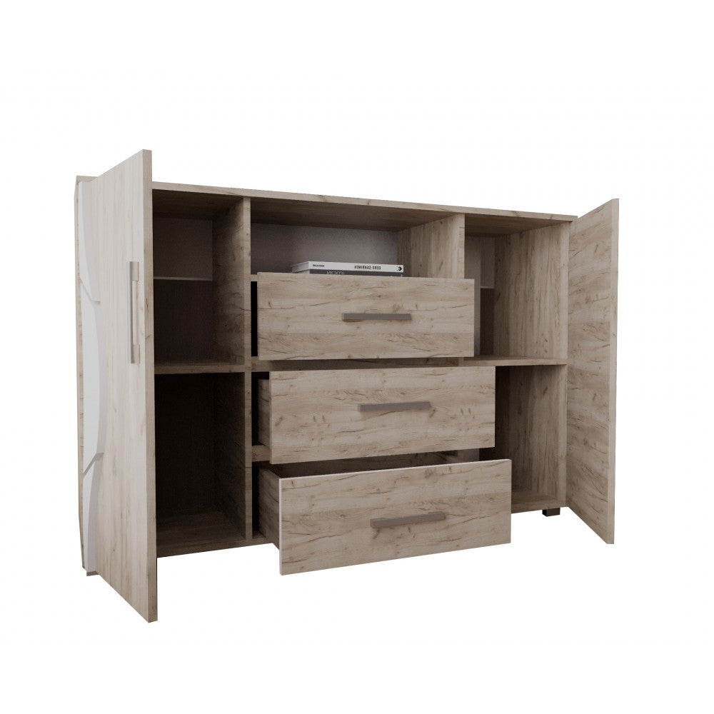 Comoda Laguna RO, 135x40x84 cm, Stejar K002