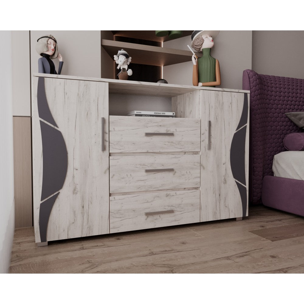 Comoda Laguna RO, 135x40x84 cm, Stejar K001