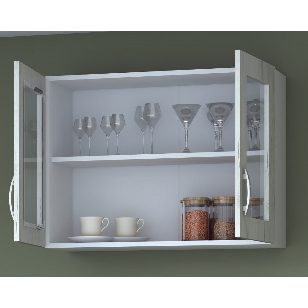 Corp superior cu geam Venus, 80x29x60cm, alb/k001