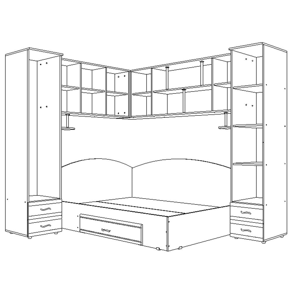 Dormitor Tineret Colt S, fag+cires 187x51/247x200cm