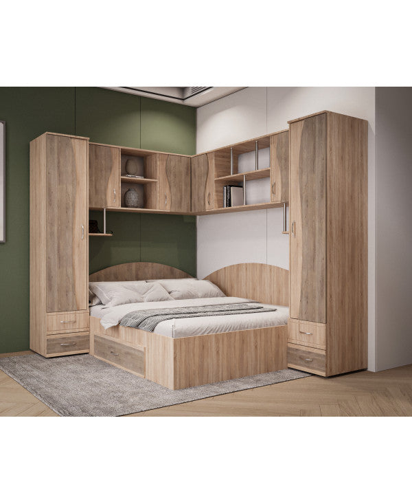 Dormitor Tineret Colt S, sonoma-trufe 187x51/247x200cm