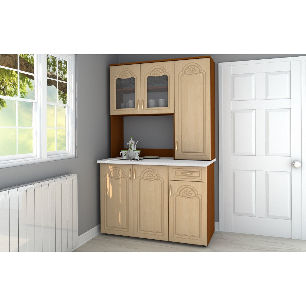 DULAP 120 UK MDF, 121x33/60x197, cires/mesteacan
