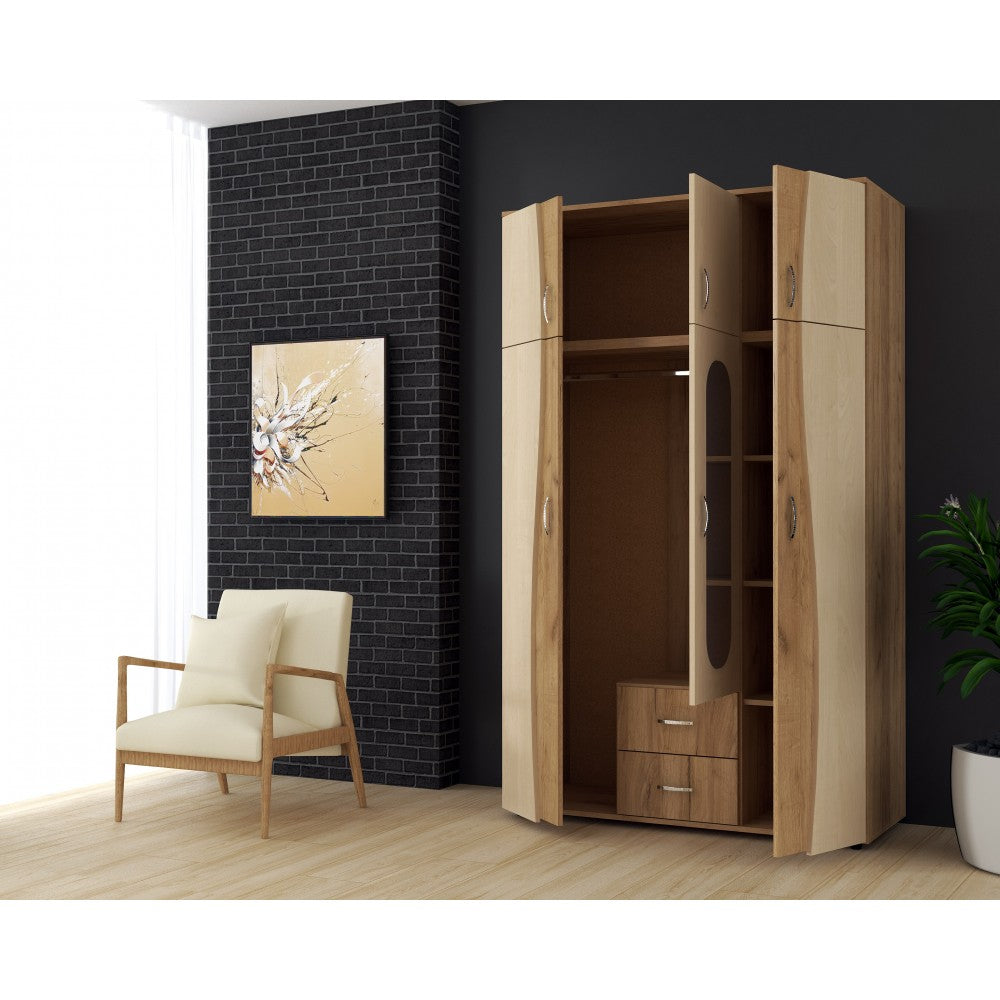 Dulap 3U S, 120x50x198 cm, K003+Mesteacan