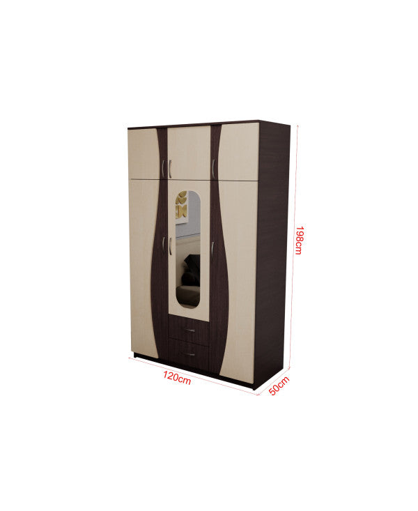 Dulap 3U "S" FS, 120x50x198 cm, wenge+mesteacan