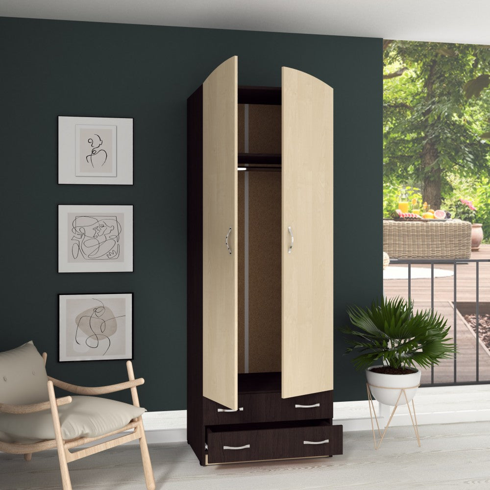 Dulap-4 ( 2U+2S ) ro, 74x54x212cm wenge+mesteacan