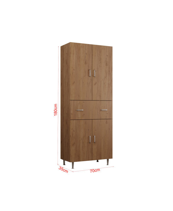 Dulap 70X35X180 cm, 4U-1S Stejar K003