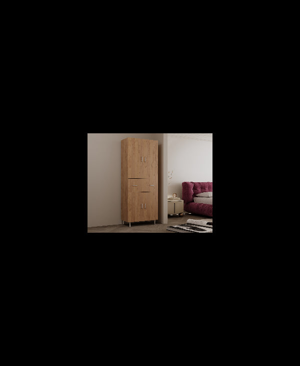 Dulap 70X35X180 cm, 4U-1S Stejar K003