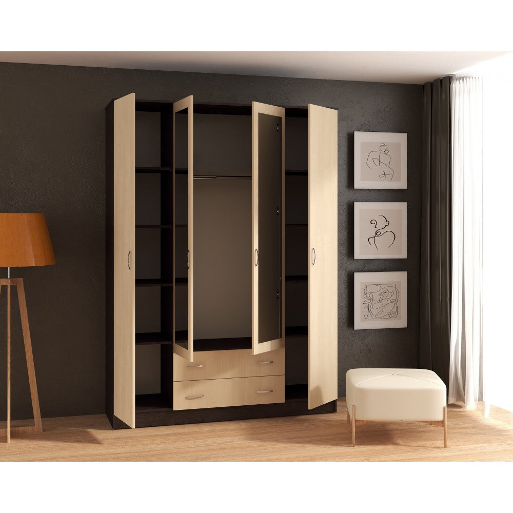 DULAP GARMONIA 4U WENGE+MESTECAN 160x52x200CM