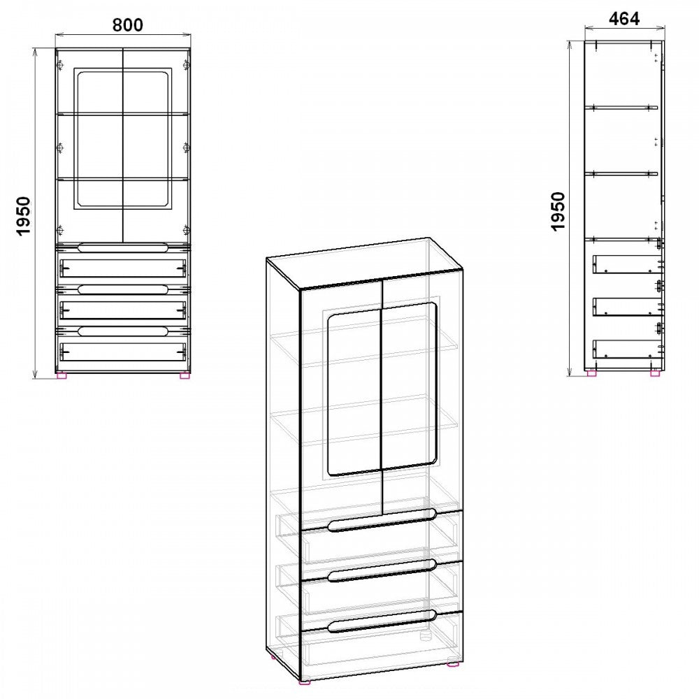 DULAP STIL-21, 80x46x195 ALB