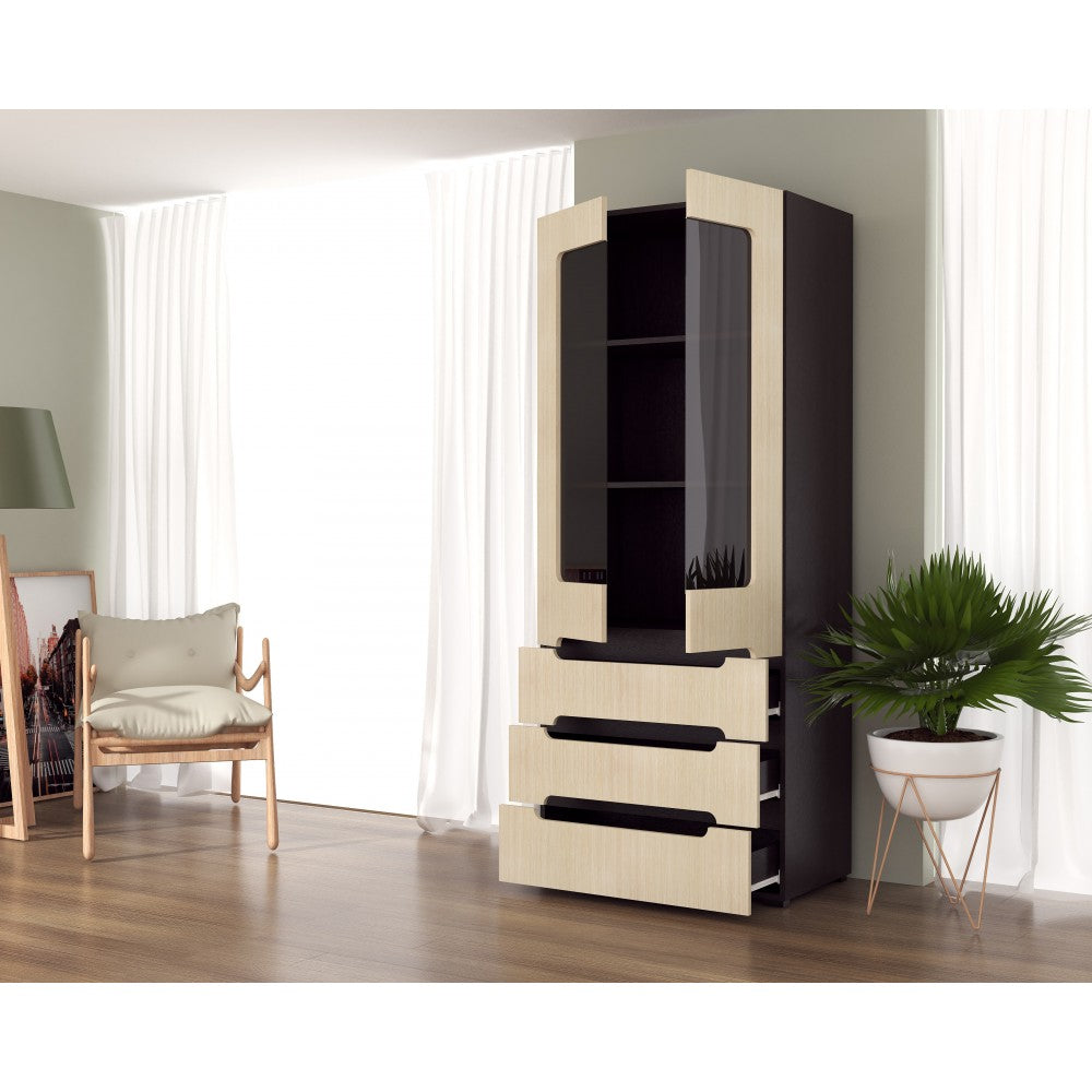 DULAP STIL-21, 80x46x195 WENGE+MESTEACAN