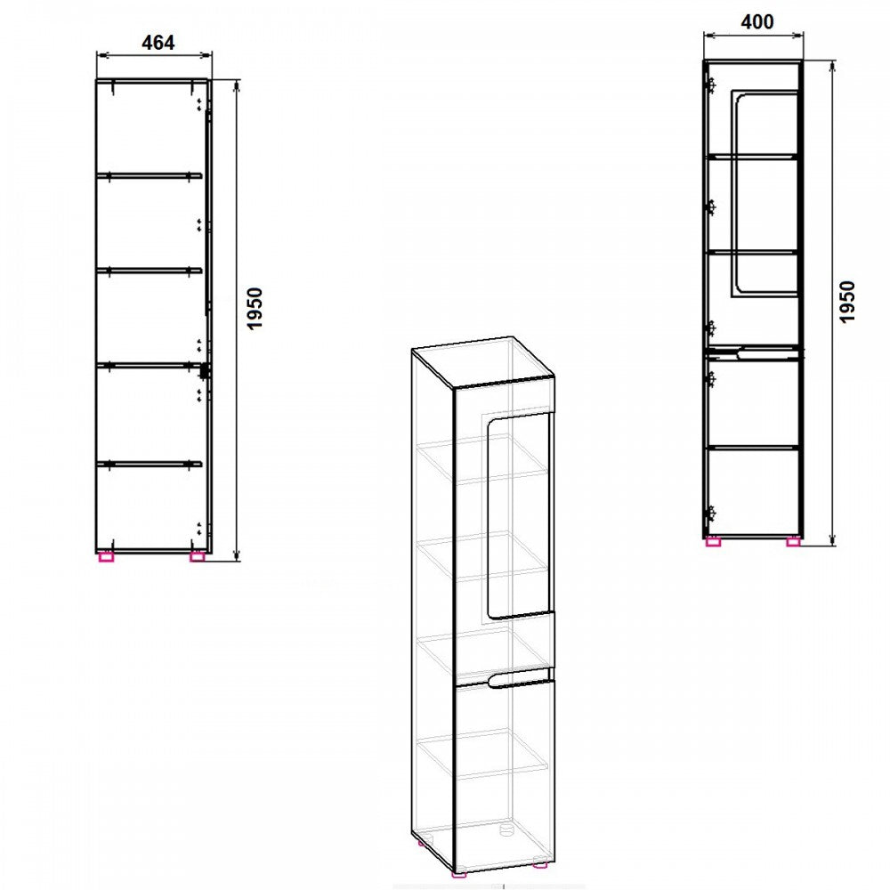 DULAP STIL-24 ST, 40x46x195 WENGE+MESTEACAN