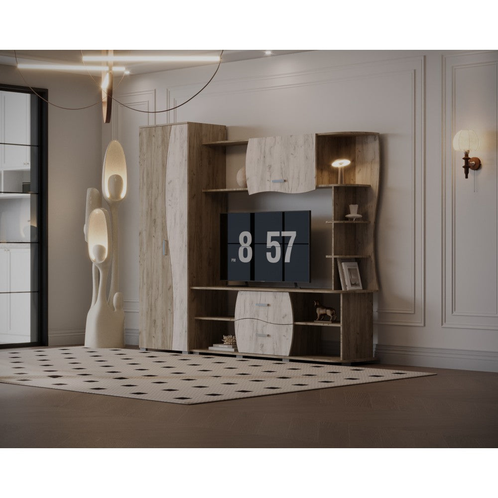 LIVING KAPRI RO STEJAR K002+K001 225x45x192CM