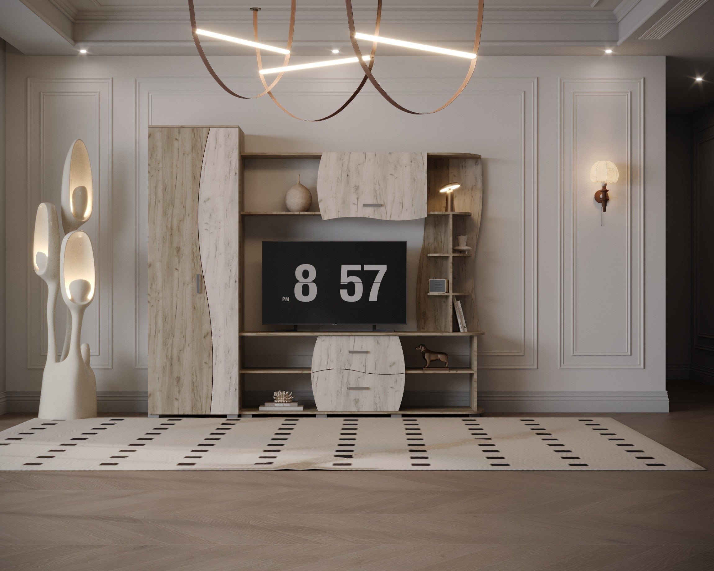 LIVING KAPRI RO STEJAR K002+K001 225x45x192CM