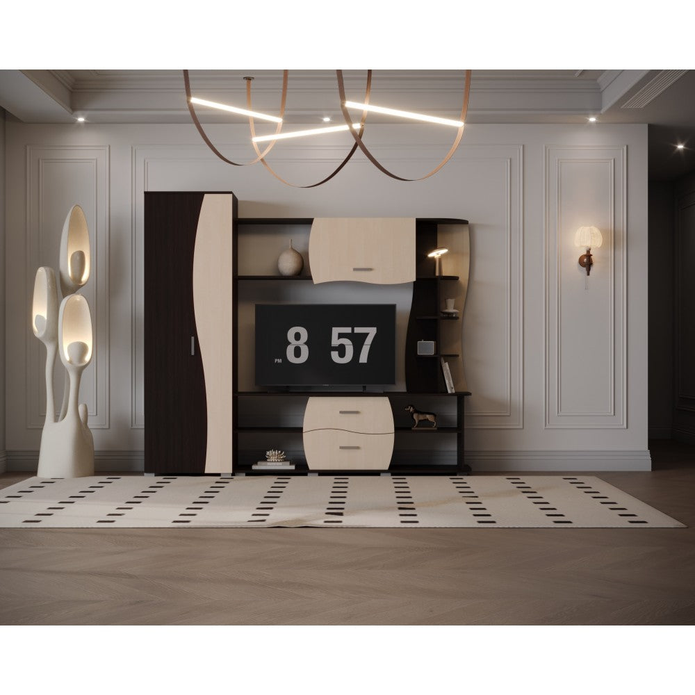 LIVING KAPRI RO WENGE+MESTEACAN 225x45x192CM