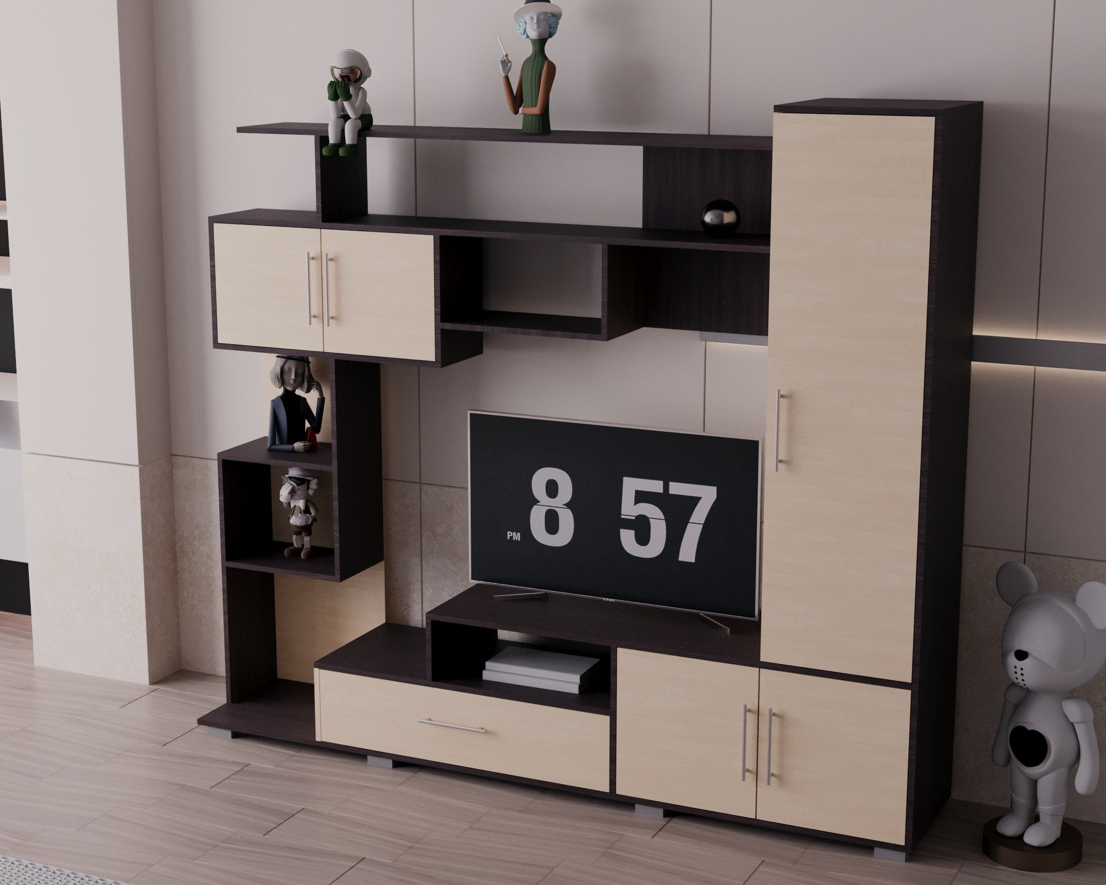 LIVING PEKIN RO WENGE+MESTEACAN 210x40x179CM