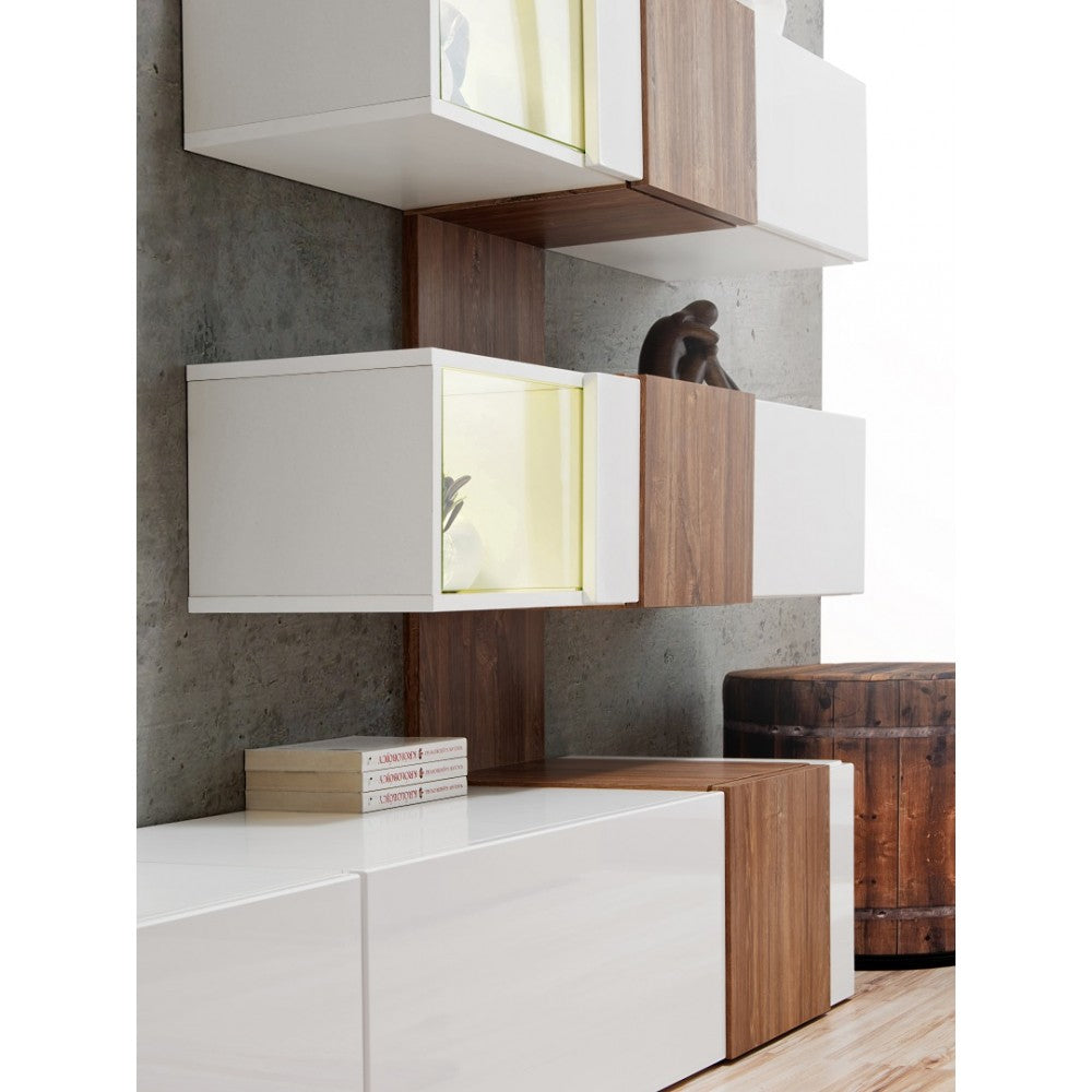Living quil alb lucios + nuc 250x40x160cm