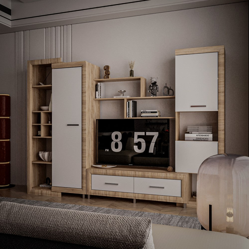 Living Sicilia 267X43X197cm sonoma+alb lucios