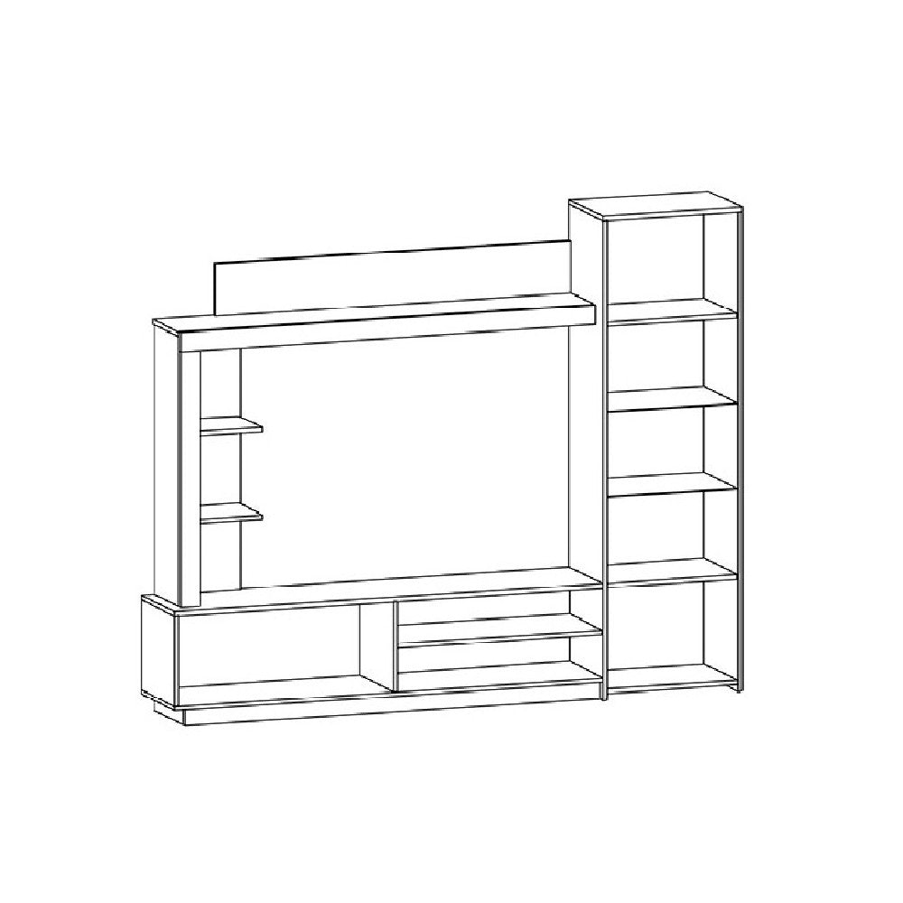 LIVING TRENTO NUC+WENGE 204X35X177CM