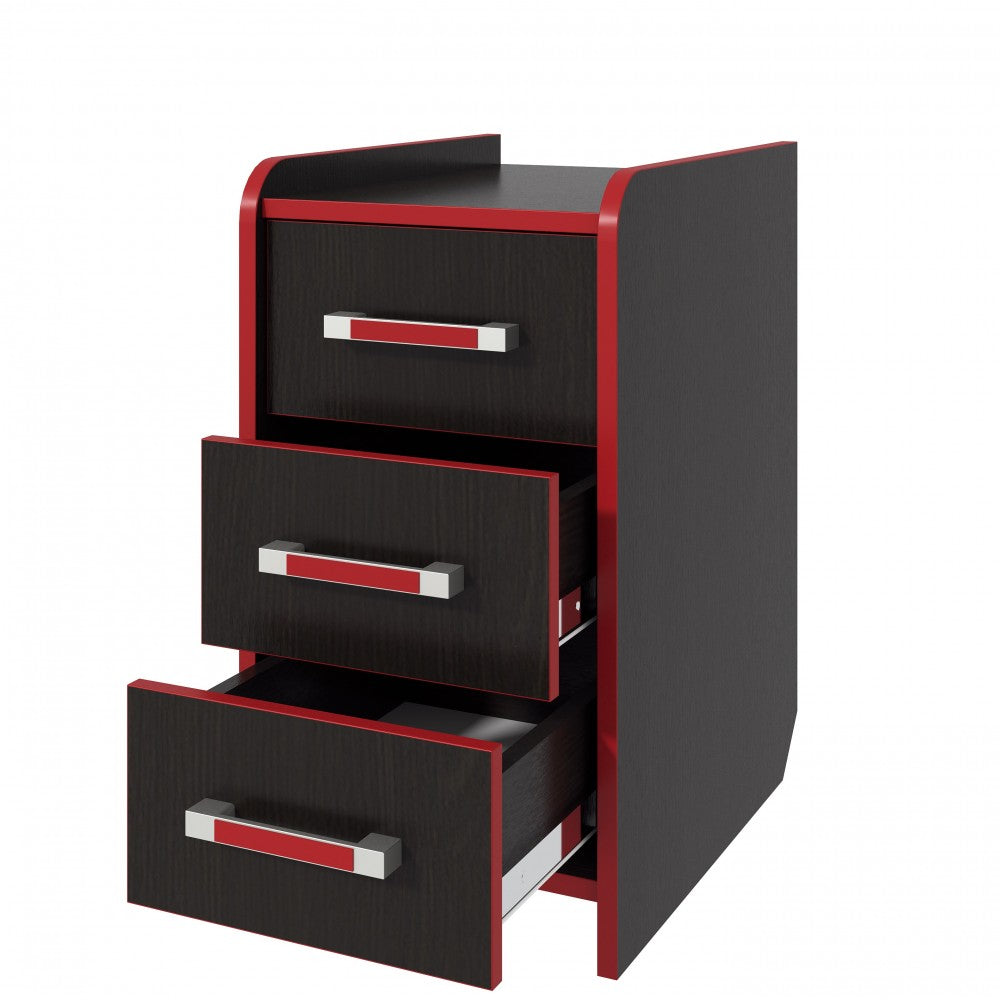 Noptiera birou PC KL 9.3 wenge+rosu