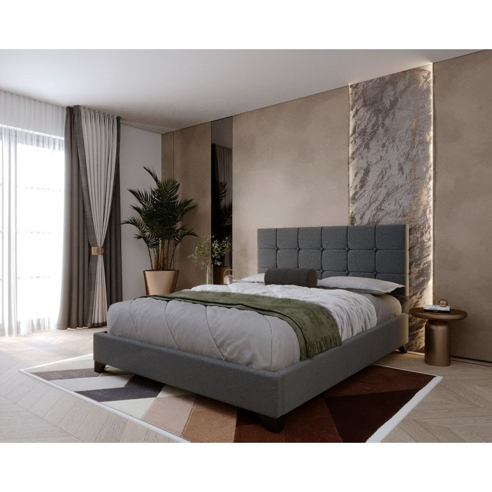 Pat tapitat Modern 160x200cm culoare Gri