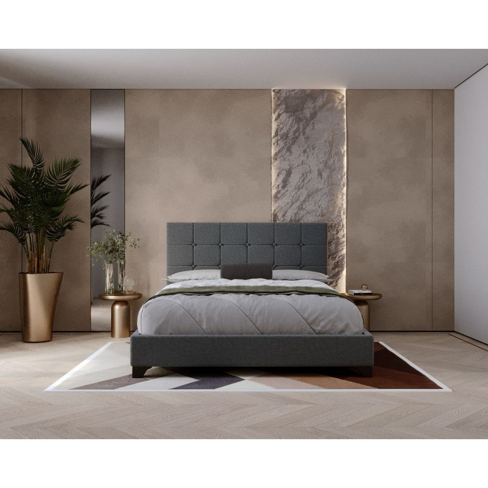 Pat tapitat Modern 160x200cm culoare Gri