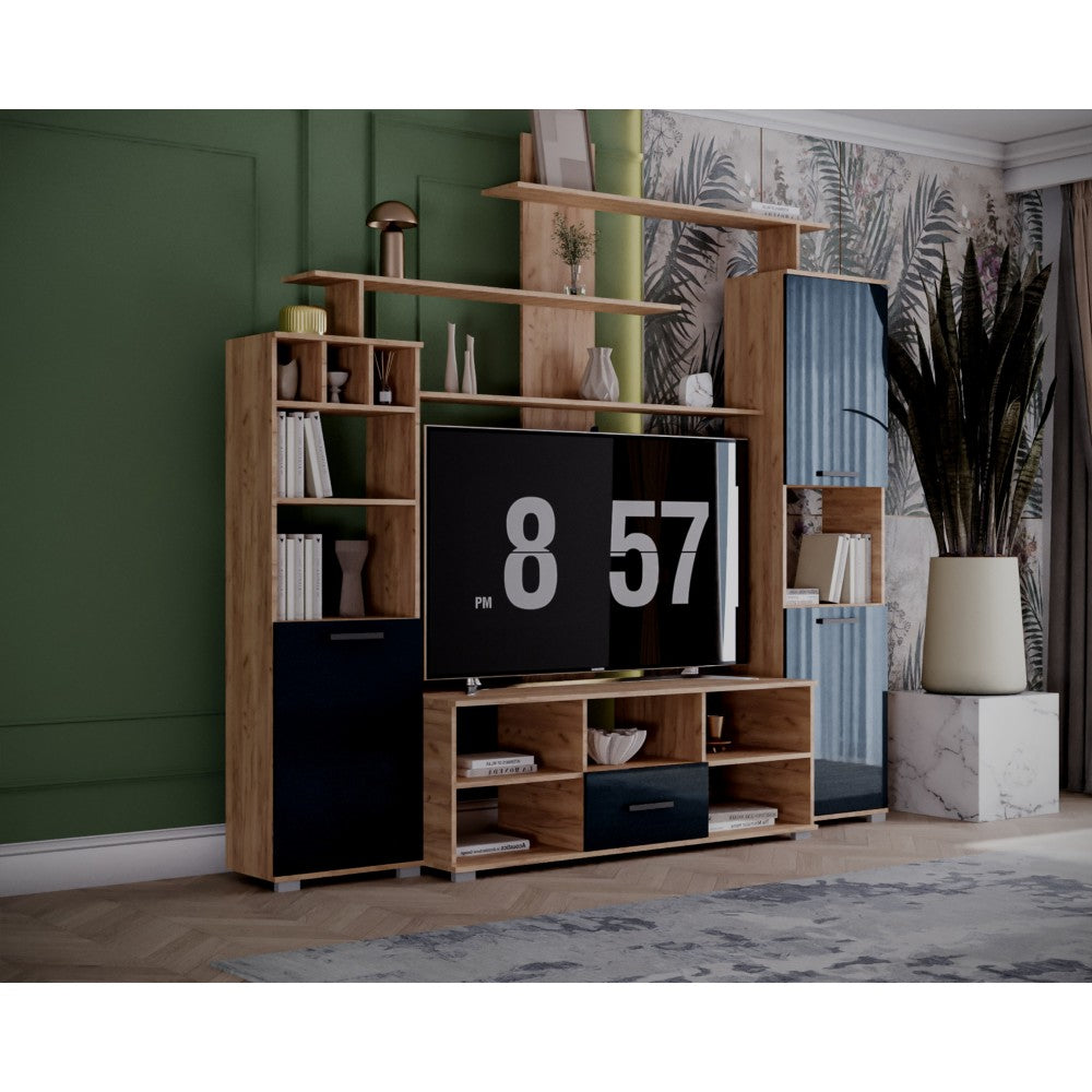 Set living Geo , 247x45x210 cm, stejar k003 / antracit