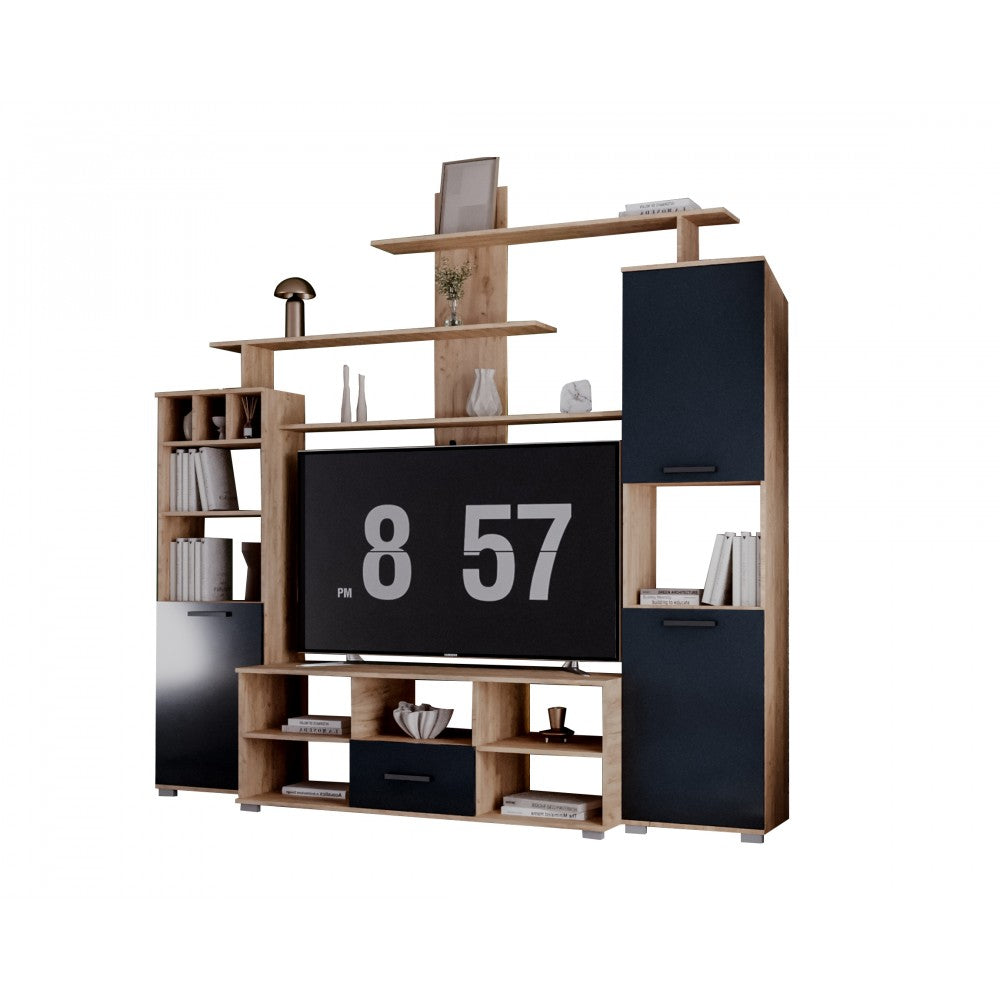 Set living Geo , 247x45x210 cm, stejar k003 / antracit